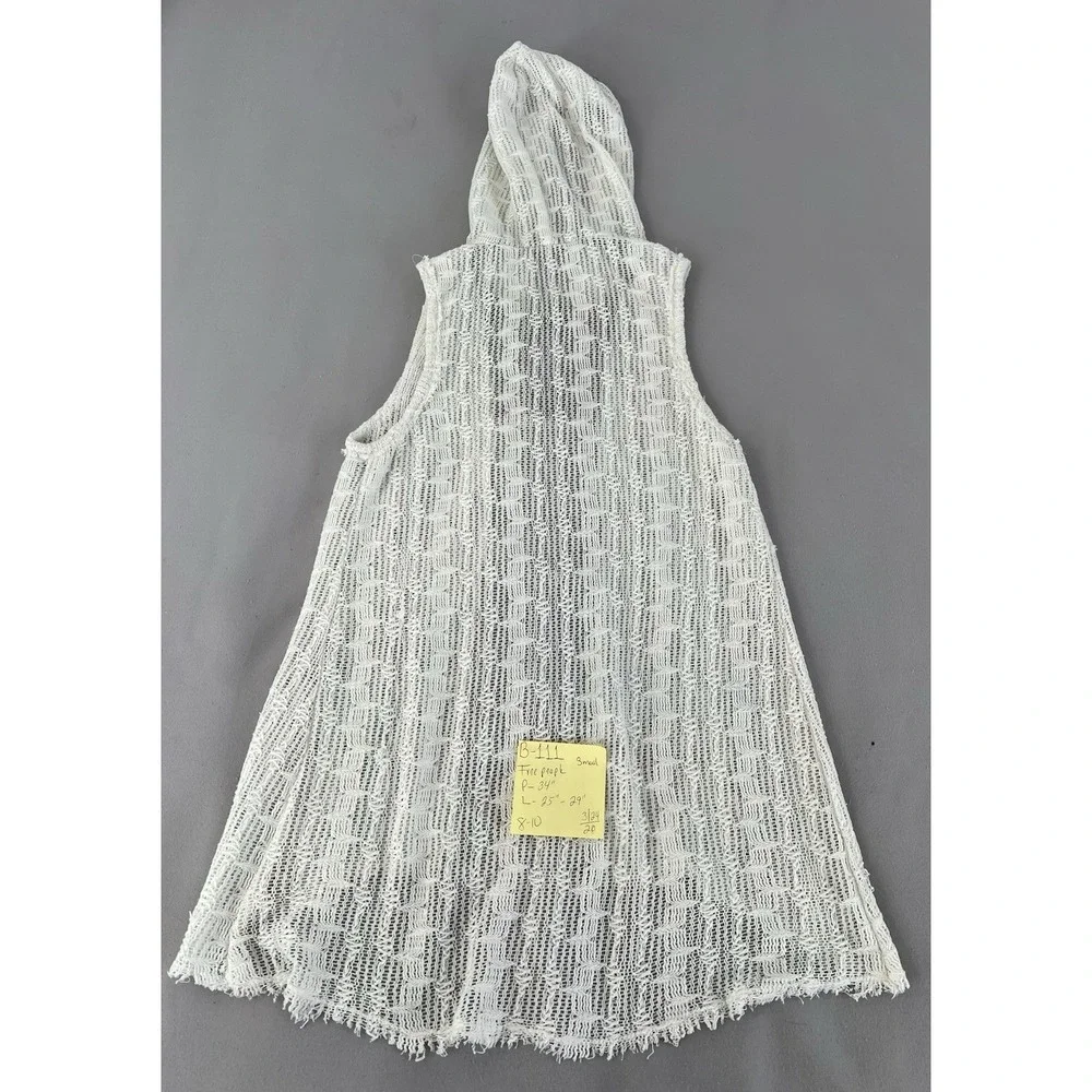 Free People Hooded Tunic‎ Crochet Textured Beach/Coastal/Cowgirl/Boho  Small
